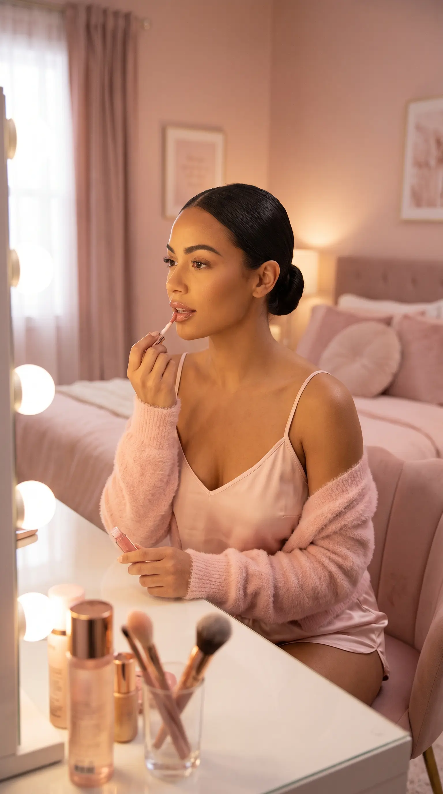 Aesthetic Pink Coquette Vanity Portrait