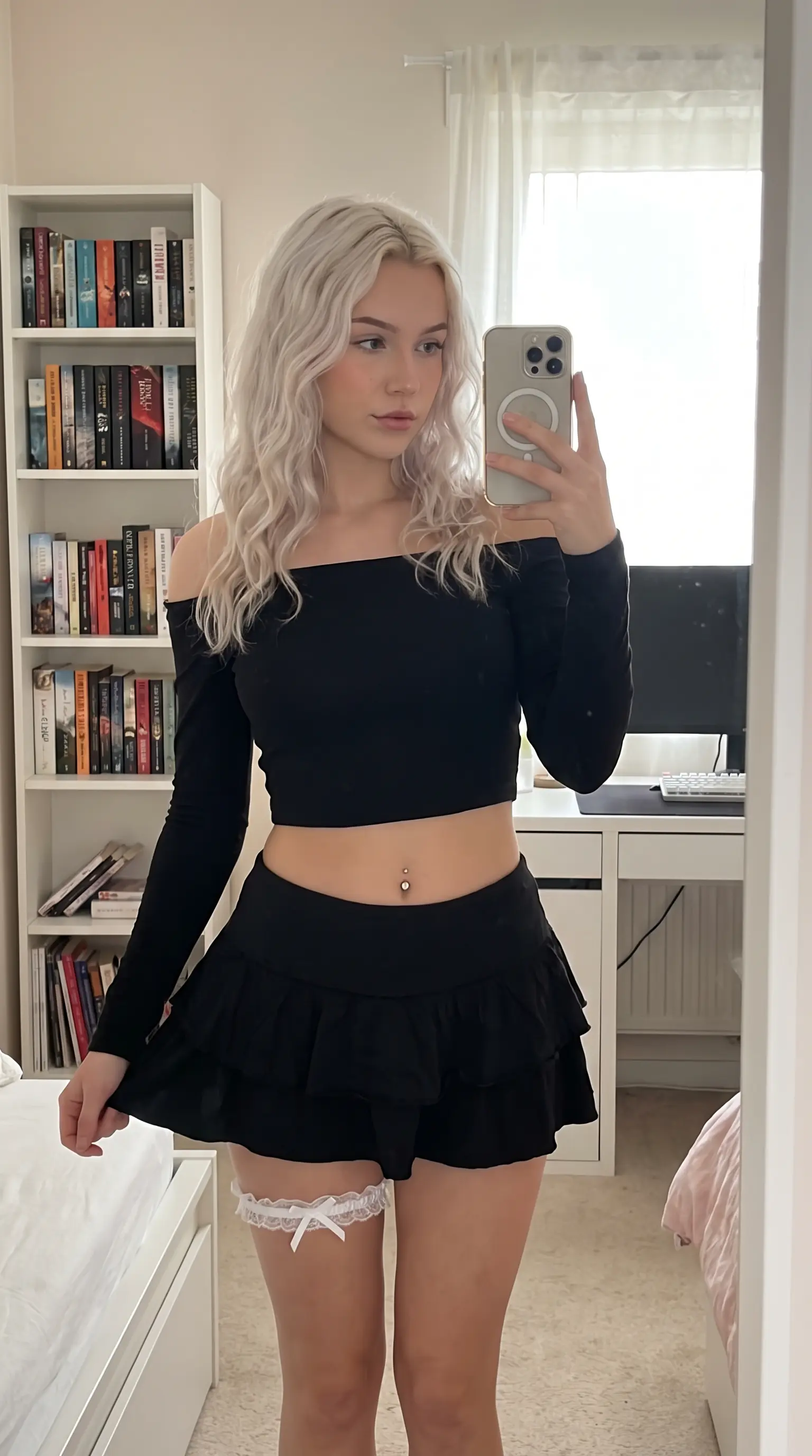Aesthetic Y2K Style Bedroom Mirror Selfie