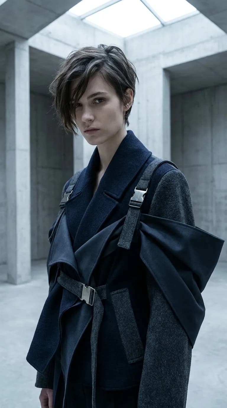 Brutalist Avant-Garde Fashion Portrait