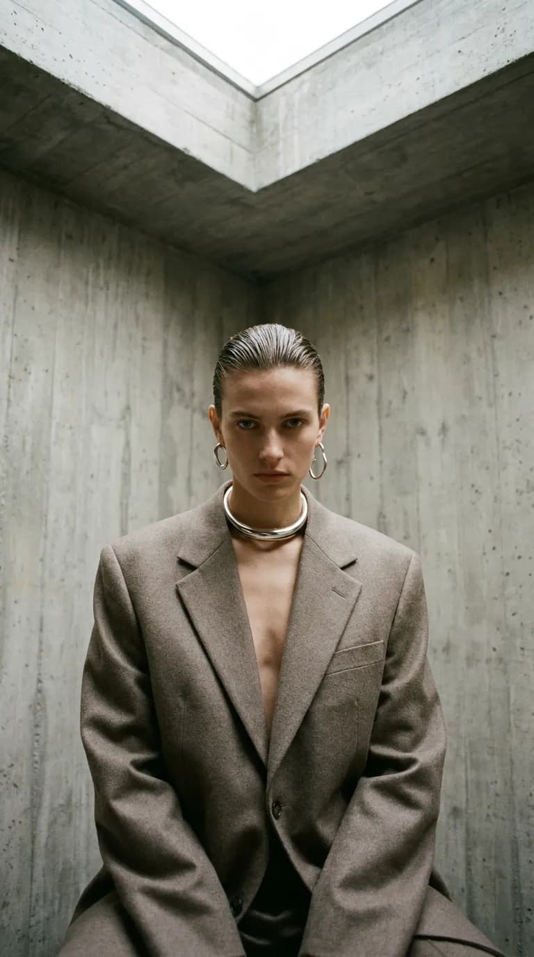 Brutalist Oversized Blazer Editorial