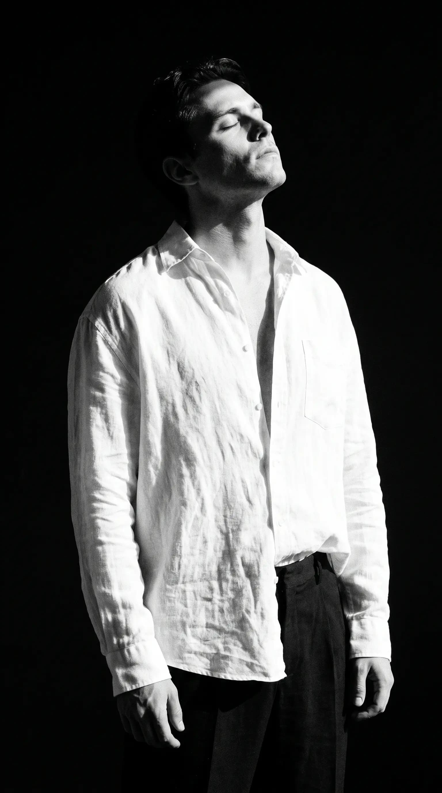 Chiaroscuro Monochrome Male Fashion Editorial Portrait