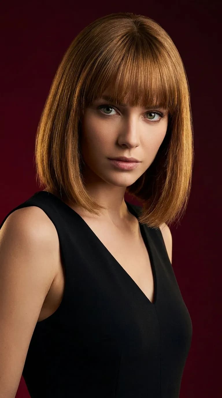 Chic Blunt Bob Studio Portrait
