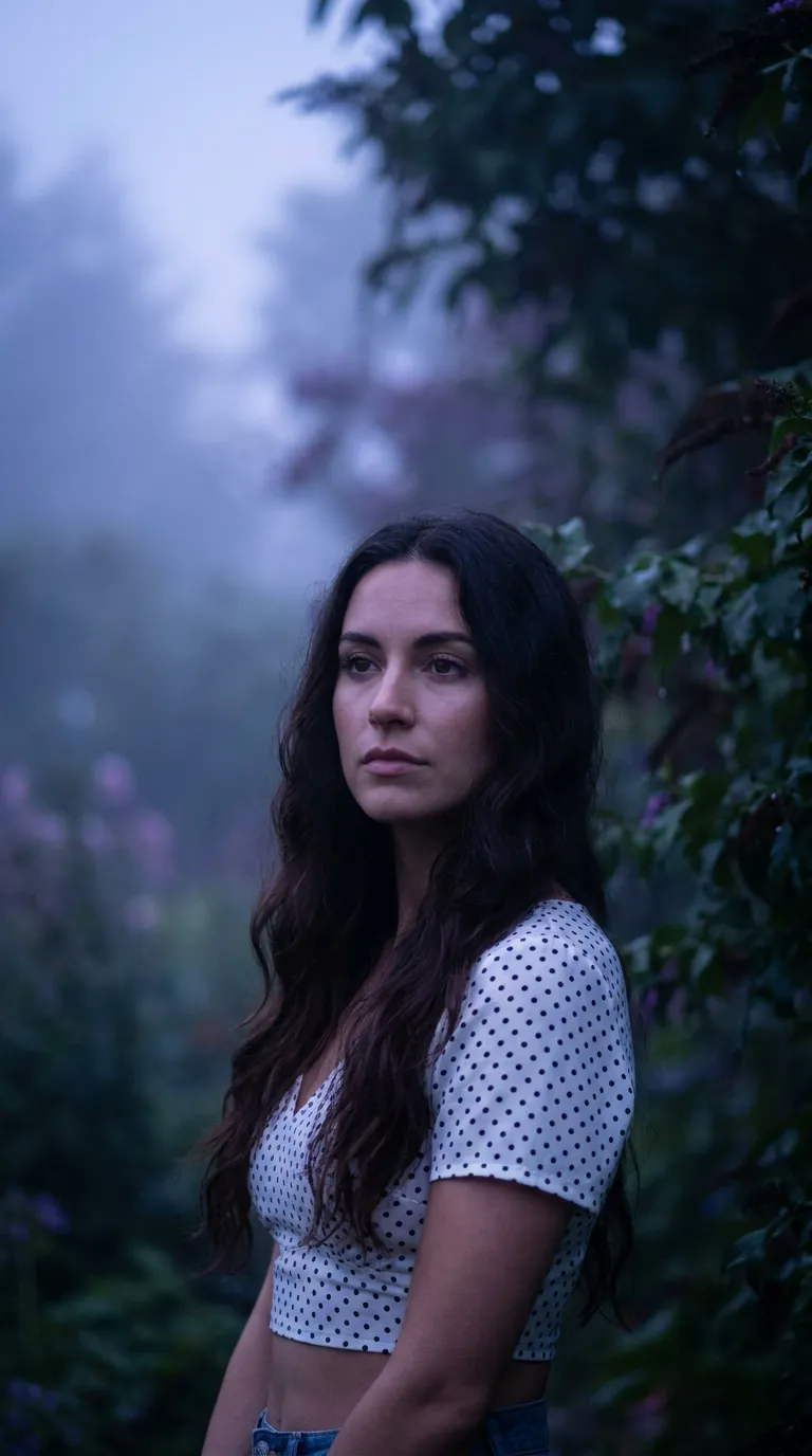 Misty Twilight Garden Portrait