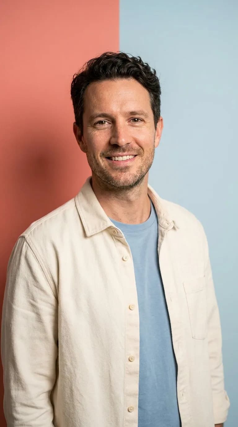 Modern Color Block Business Headshot
