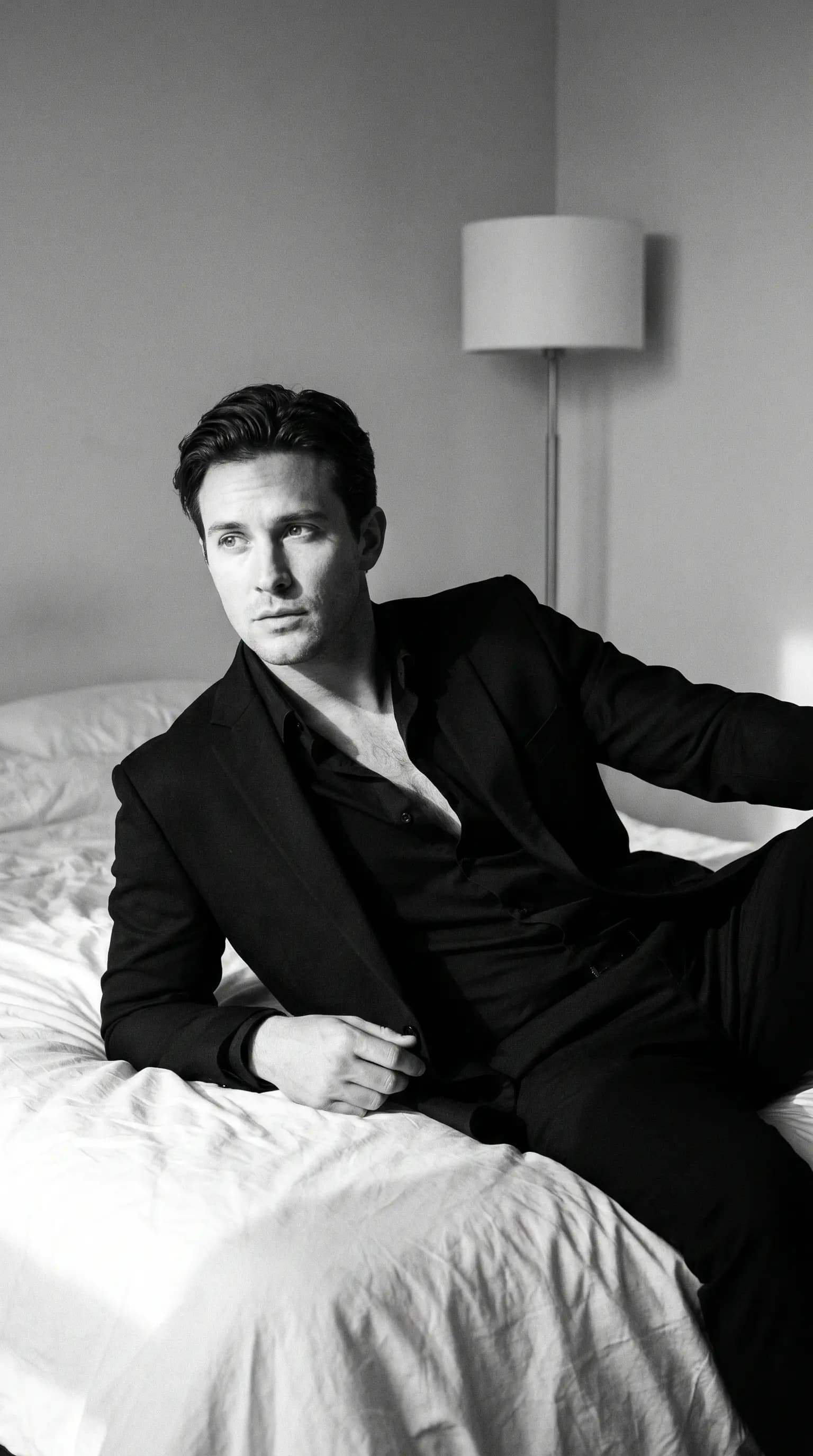 Noir Style Monochrome Luxury Hotel Menswear Editorial