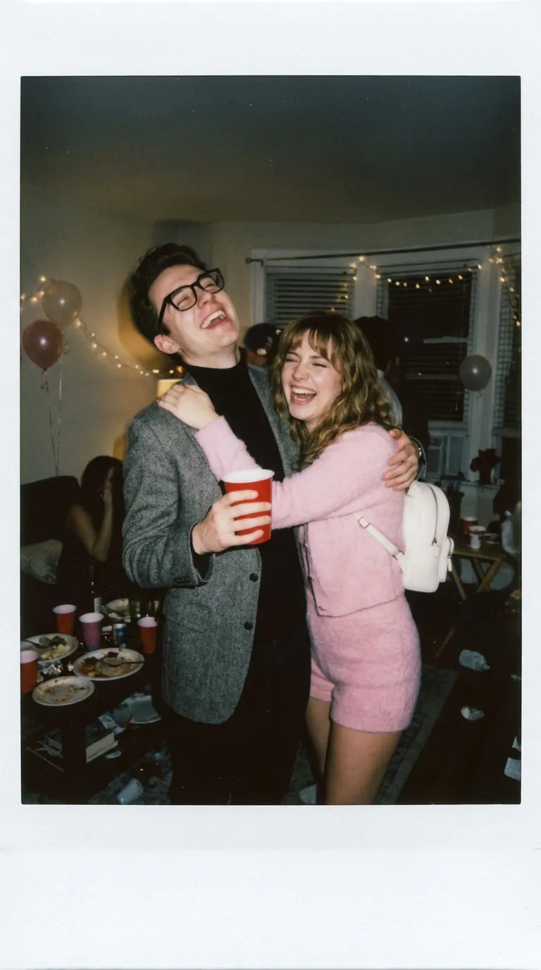 Polaroid Candid Party Couple Photo