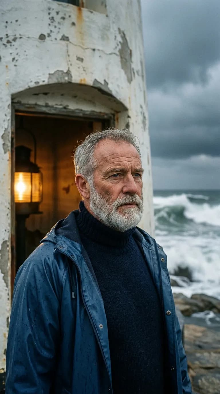 Rugged Lighthouse Keeper Weathered Portrait