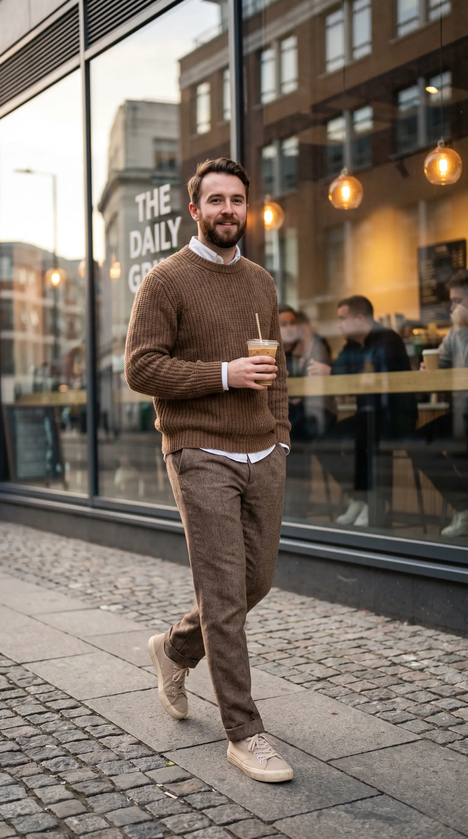 Smart Casual Men's Autumn Street Style Portrait