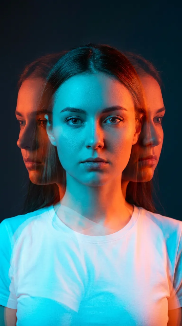 Surreal Glitch Double Exposure Portrait
