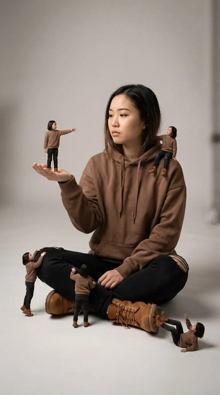 Surrealist Self-Mirroring Miniature Portrait