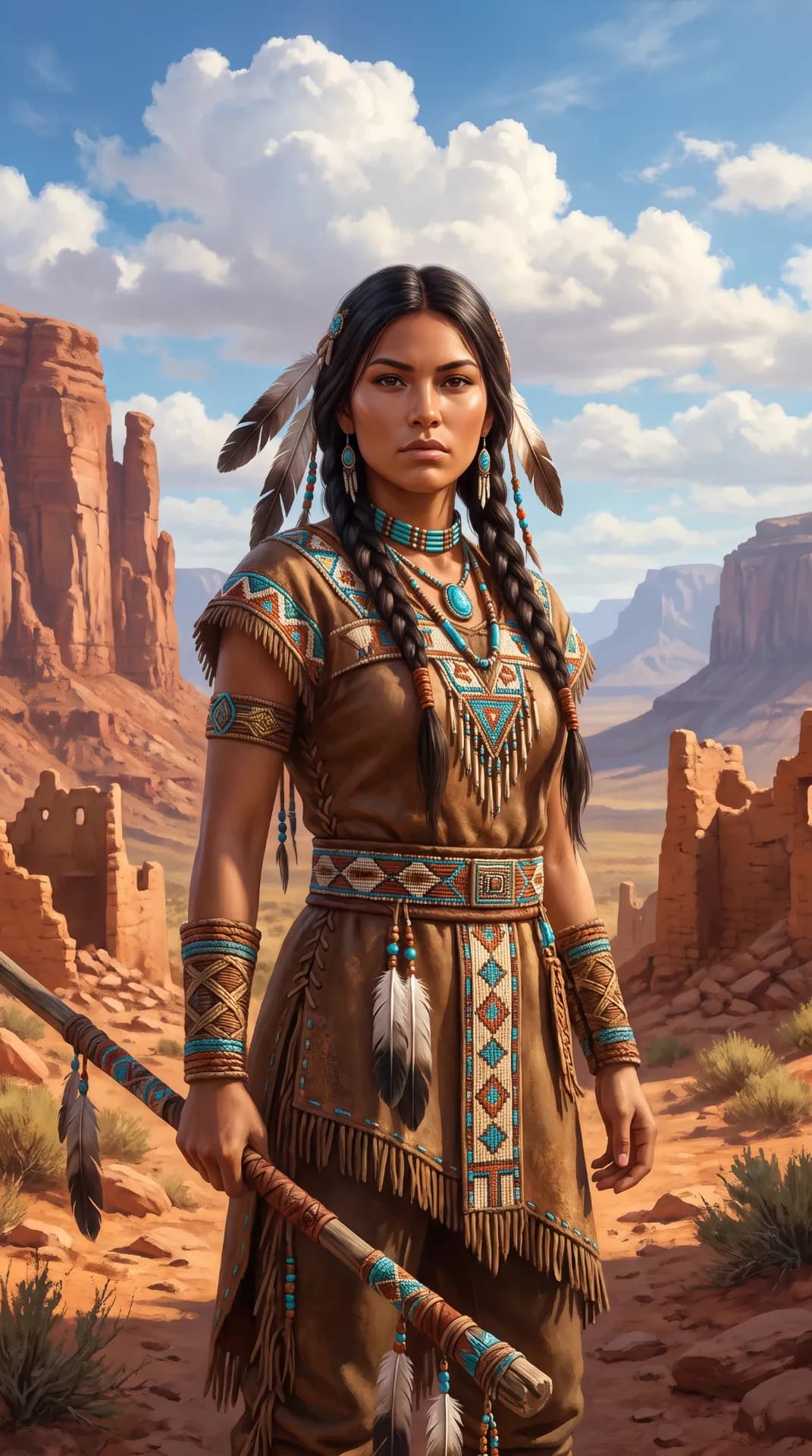 Tribal Fantasy Female Warrior Desert Concept Art