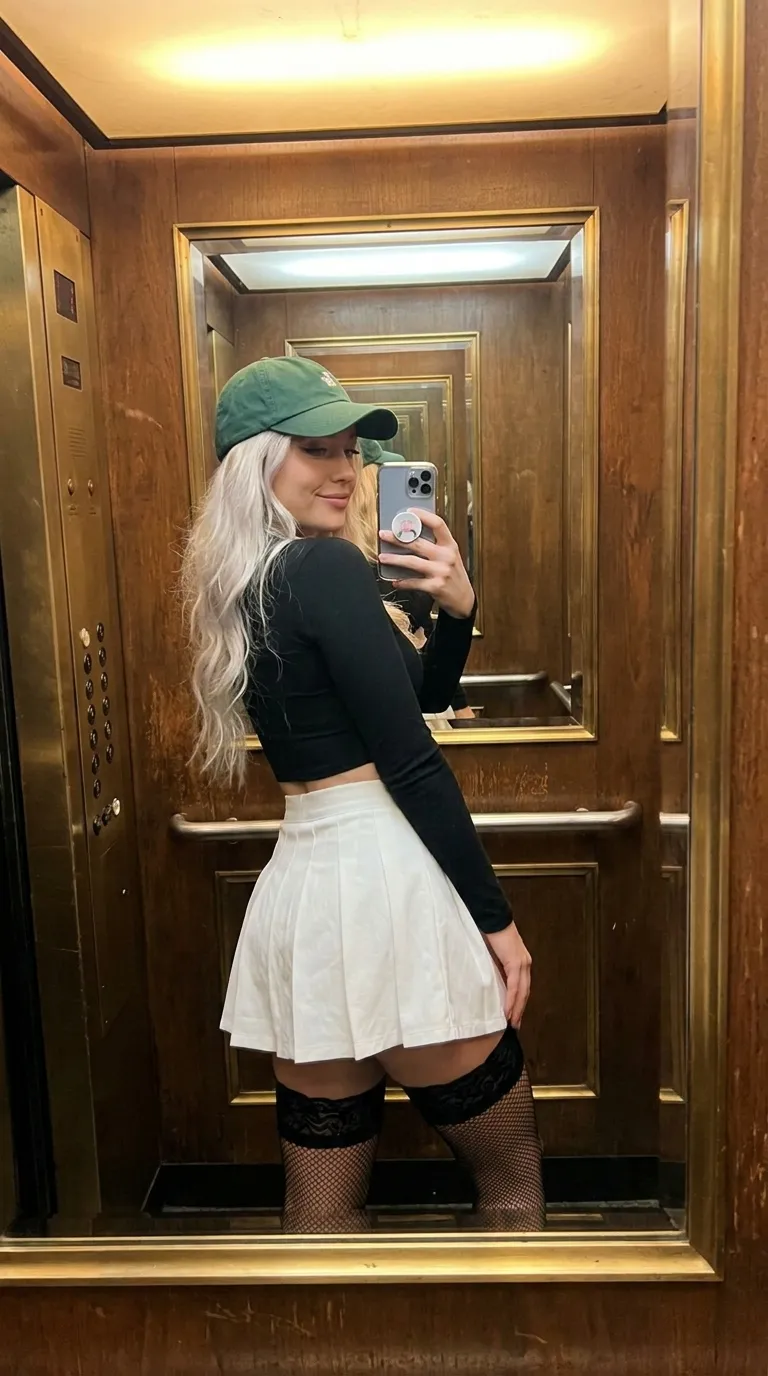 Warm Elevator Mirror Selfie